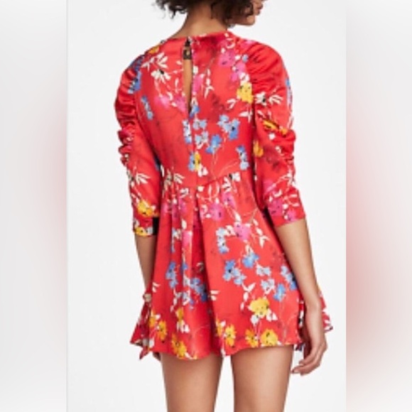 ZARA Floral Frill Romper Ruffle Romper Sz Medium Multicolor - Picture 4 of 12